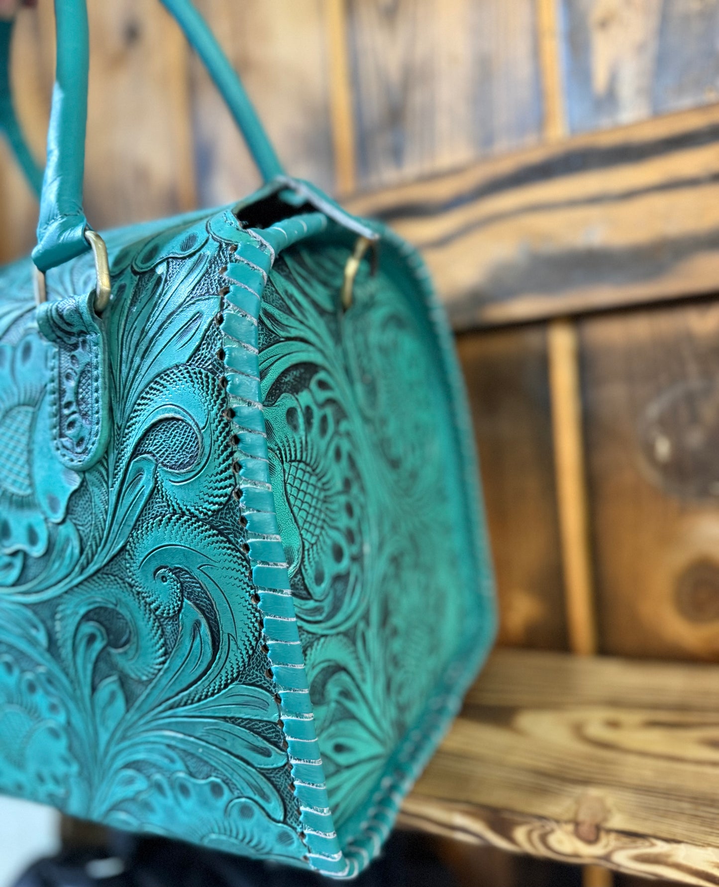 Turquoise Tooled Large Speedy