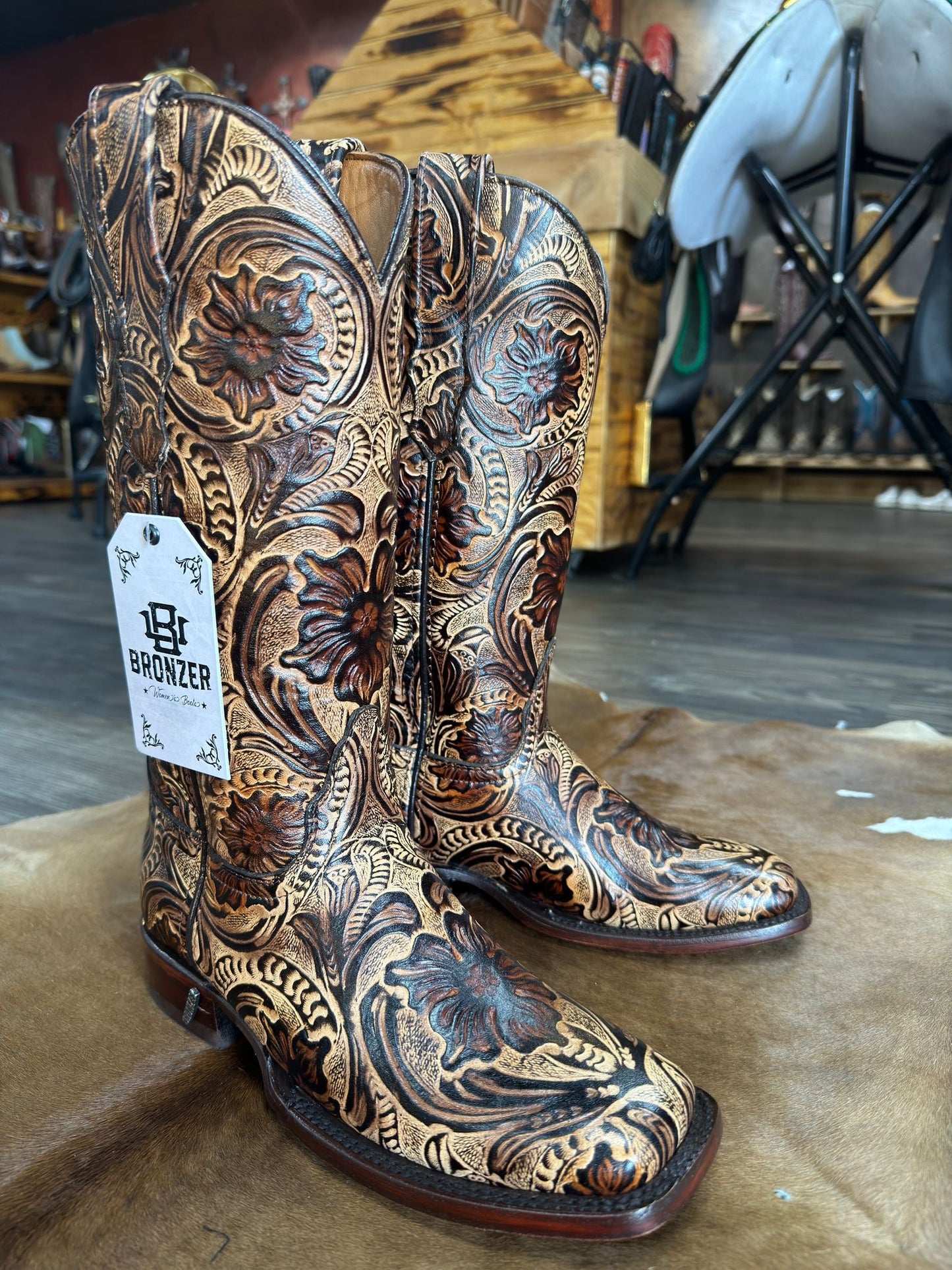 Outlaw Floral Square Toed Women’s Boots