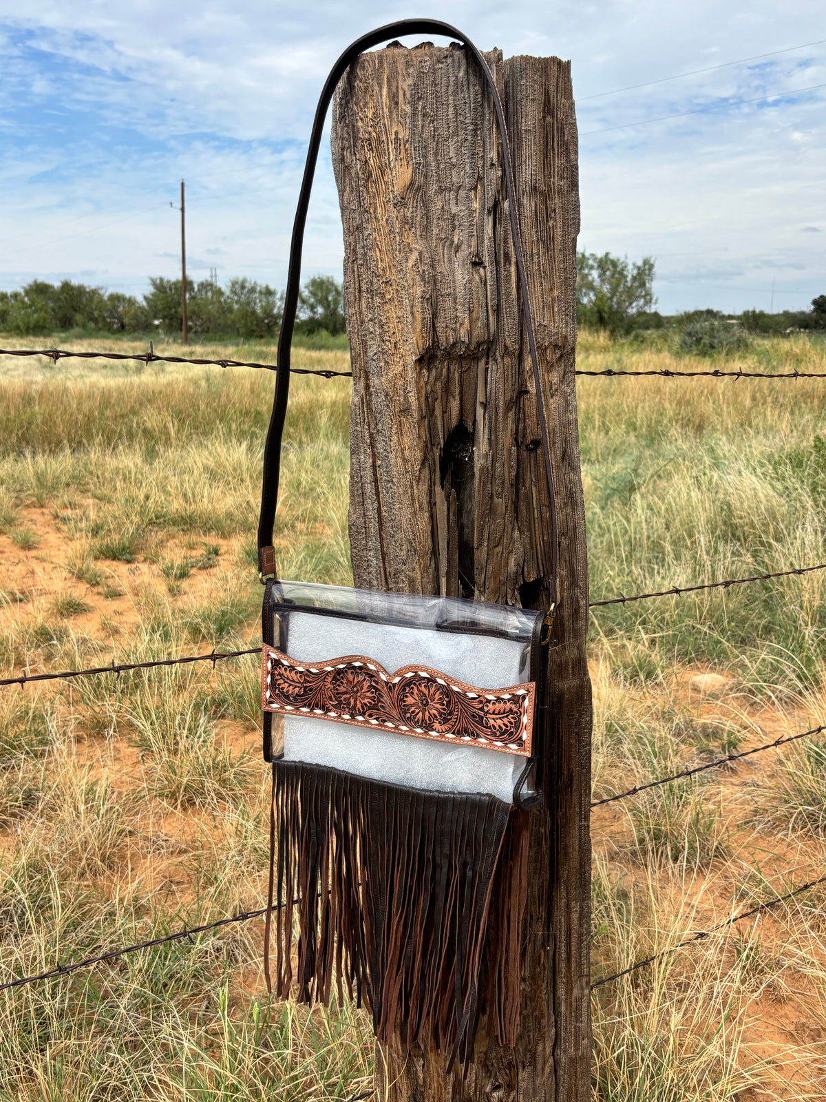 Clear Fringe Crossbody