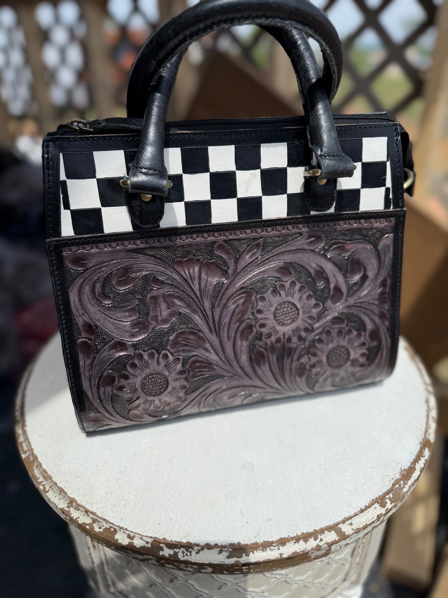 Saddle & Squares Purse
