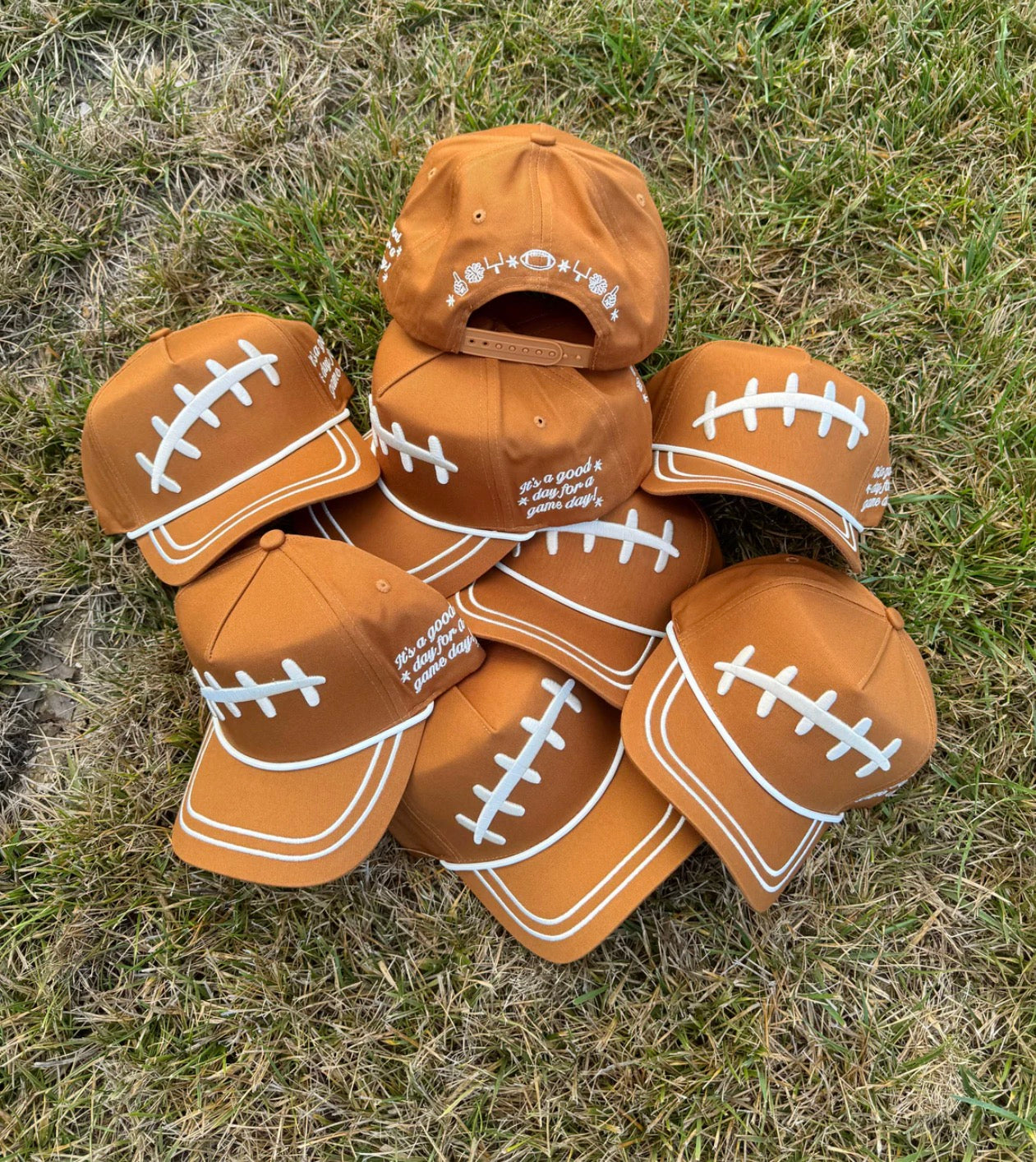 Football Lace Puff Hat