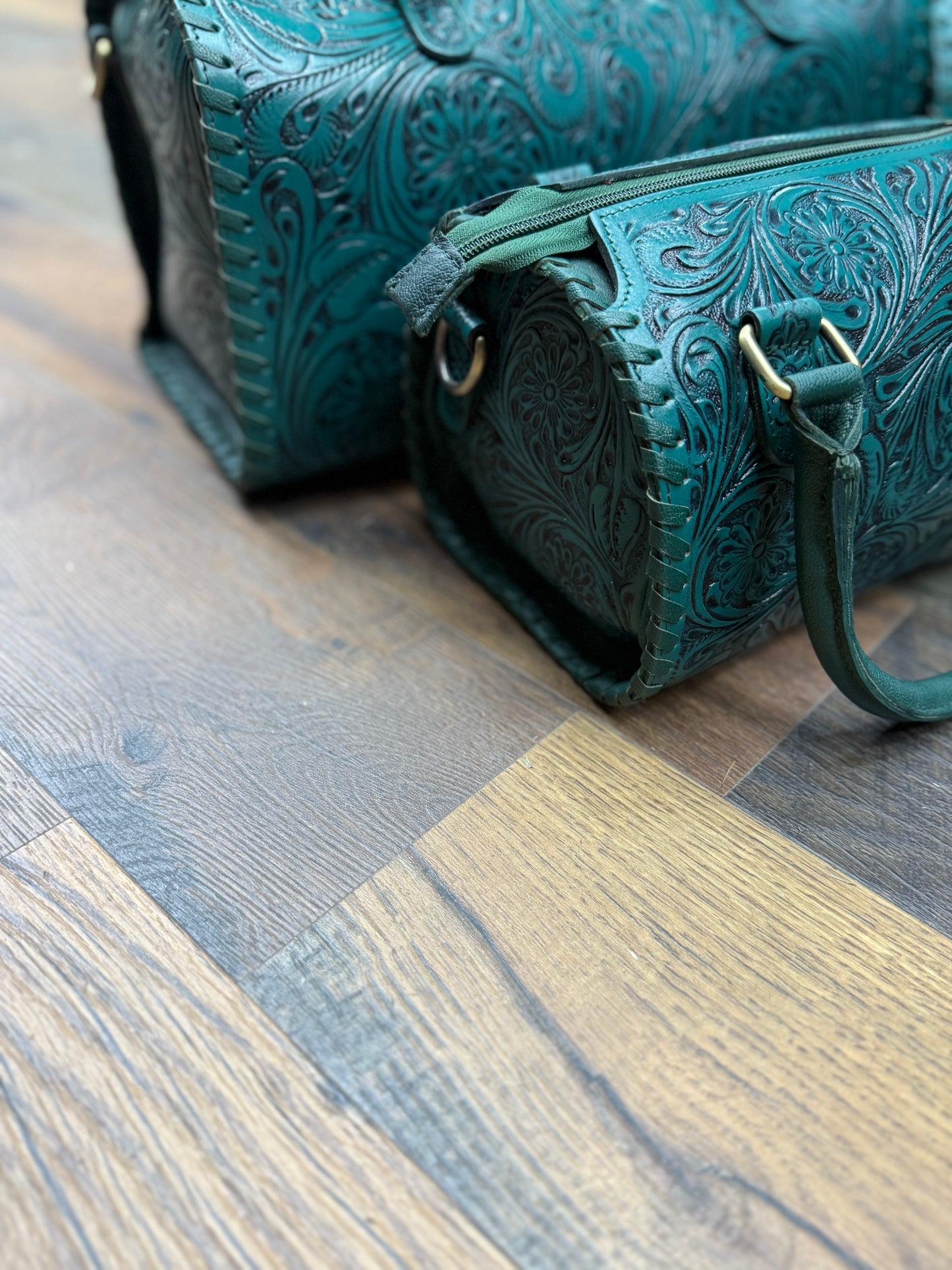 Emerald Tooled Leather Speedy Bags (Tori’s Bag)