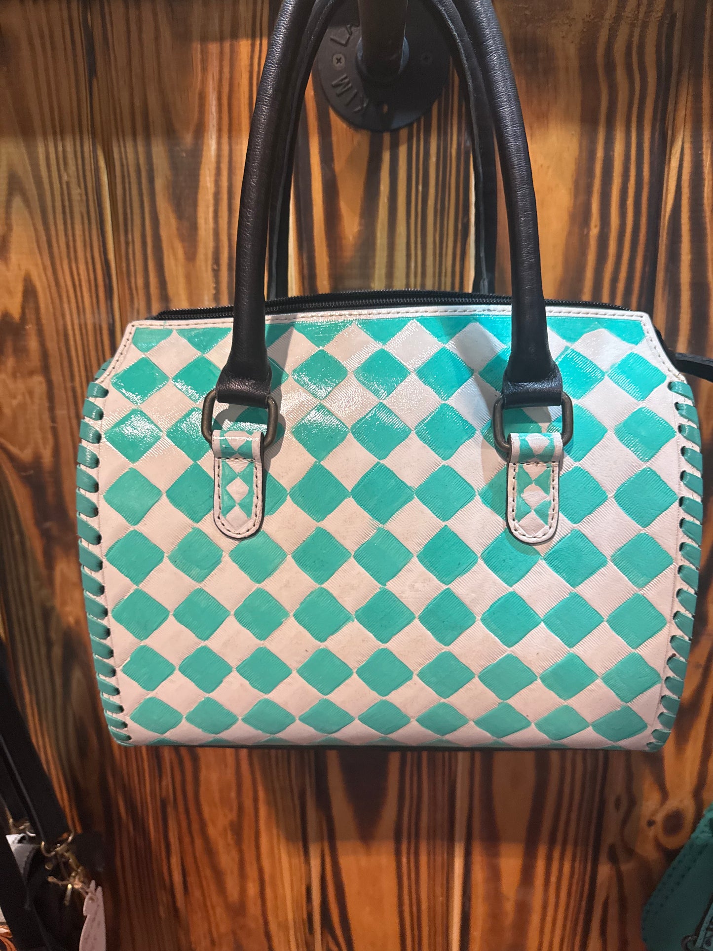 Medium Turquoise Checkered Speedy