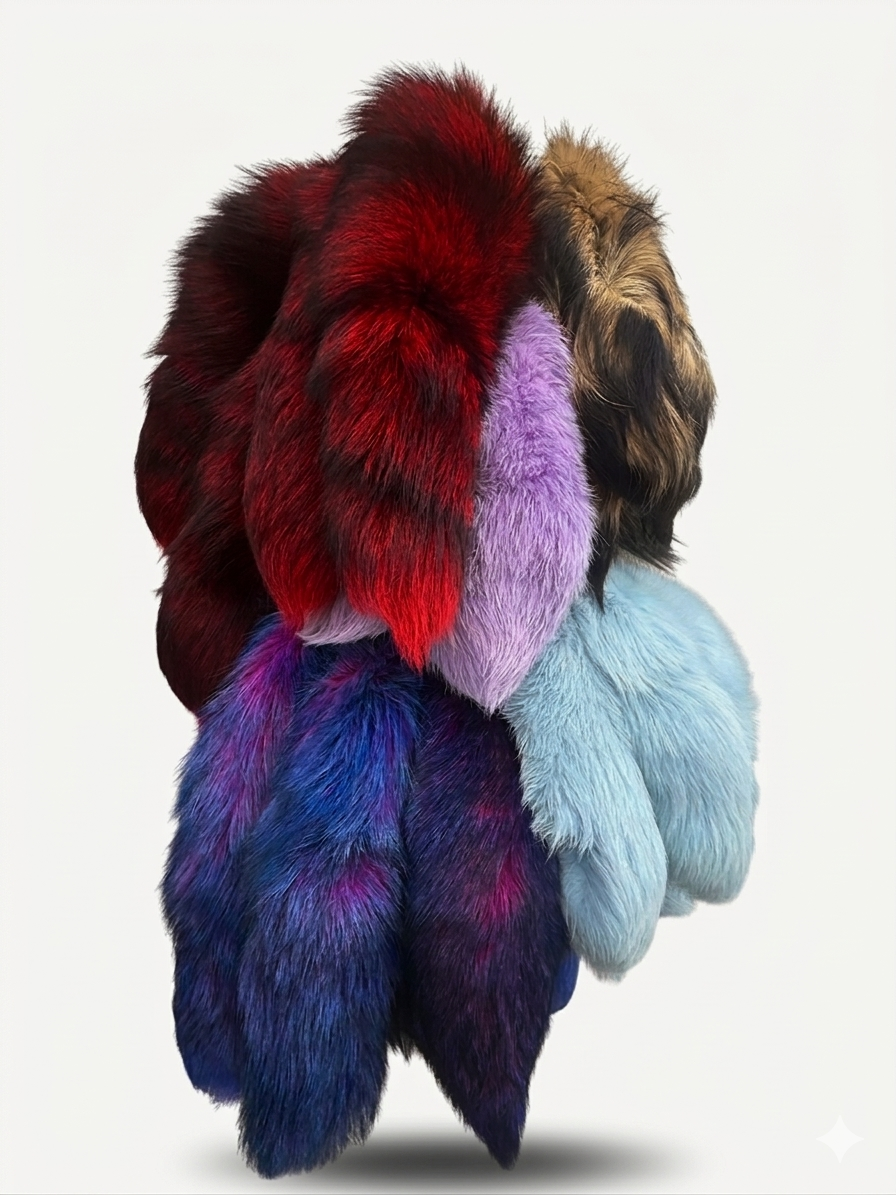 S-XL Ultra Realistic Fox Tail Key Chain-Purse Charm Luxury Faux Fur