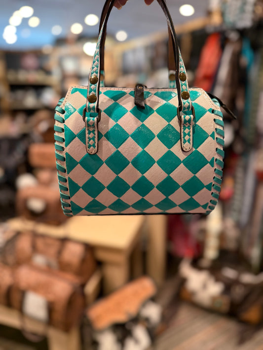 Mini Turquoise Checkered Speedy