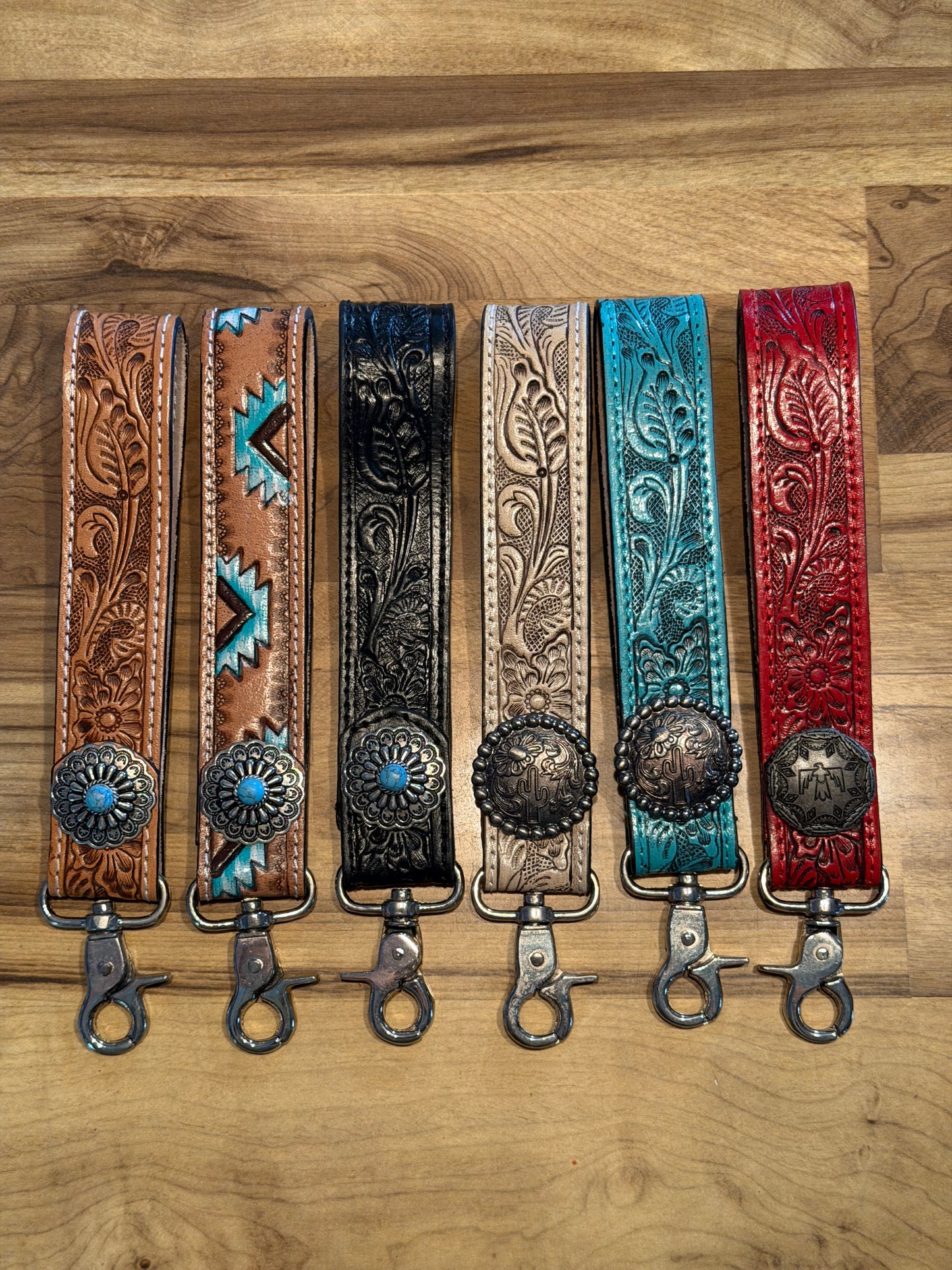 Tooled Wristlet Key Fob (6 Styles)