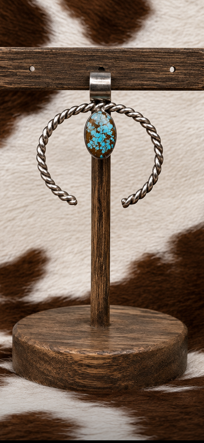 Sterling Silver Kingman Turquoise Naja Pendant