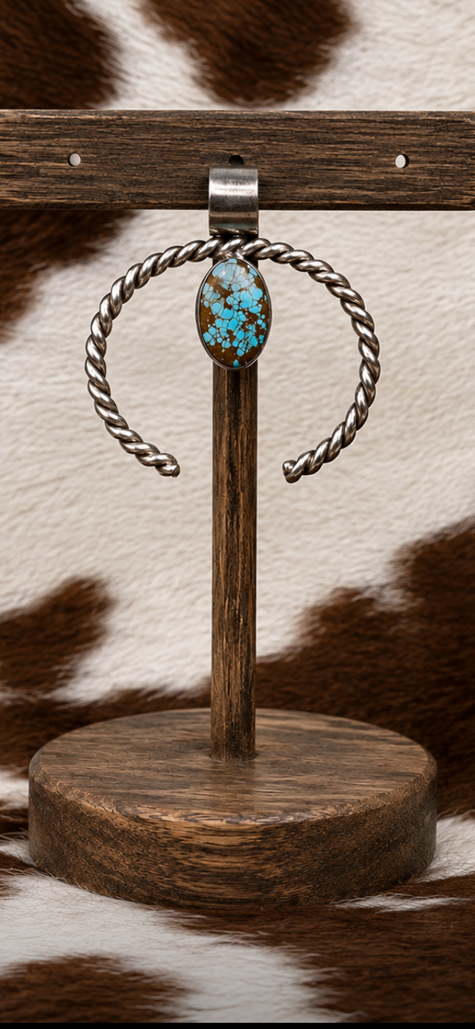 Sterling Silver Kingman Turquoise Naja Pendant
