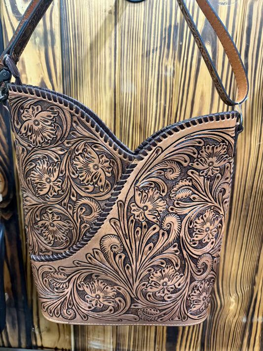 Tooled Whip Stitch Bag