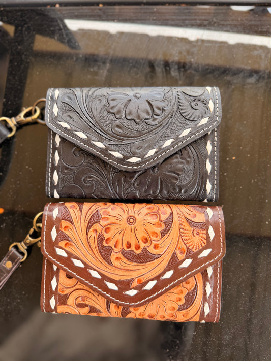 Small Wristlet Tooled Wallets