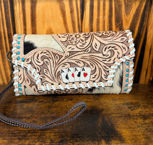 Crista Wallet/White Stitch