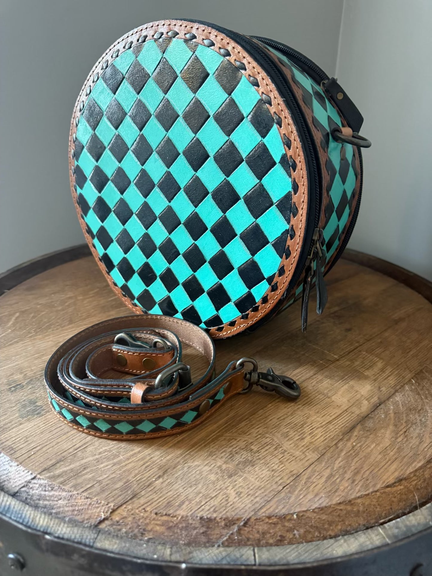 Checkered Turquoise Canteen
