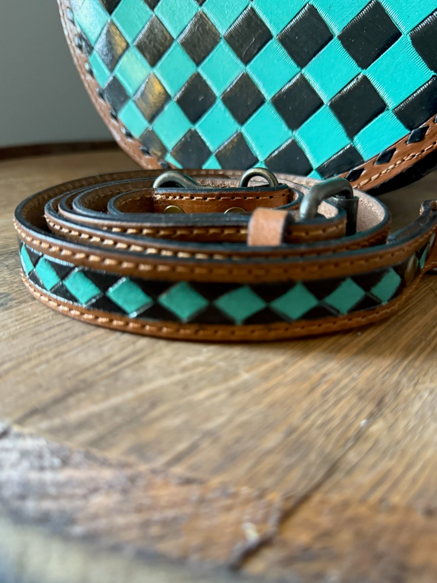 Checkered Turquoise Canteen