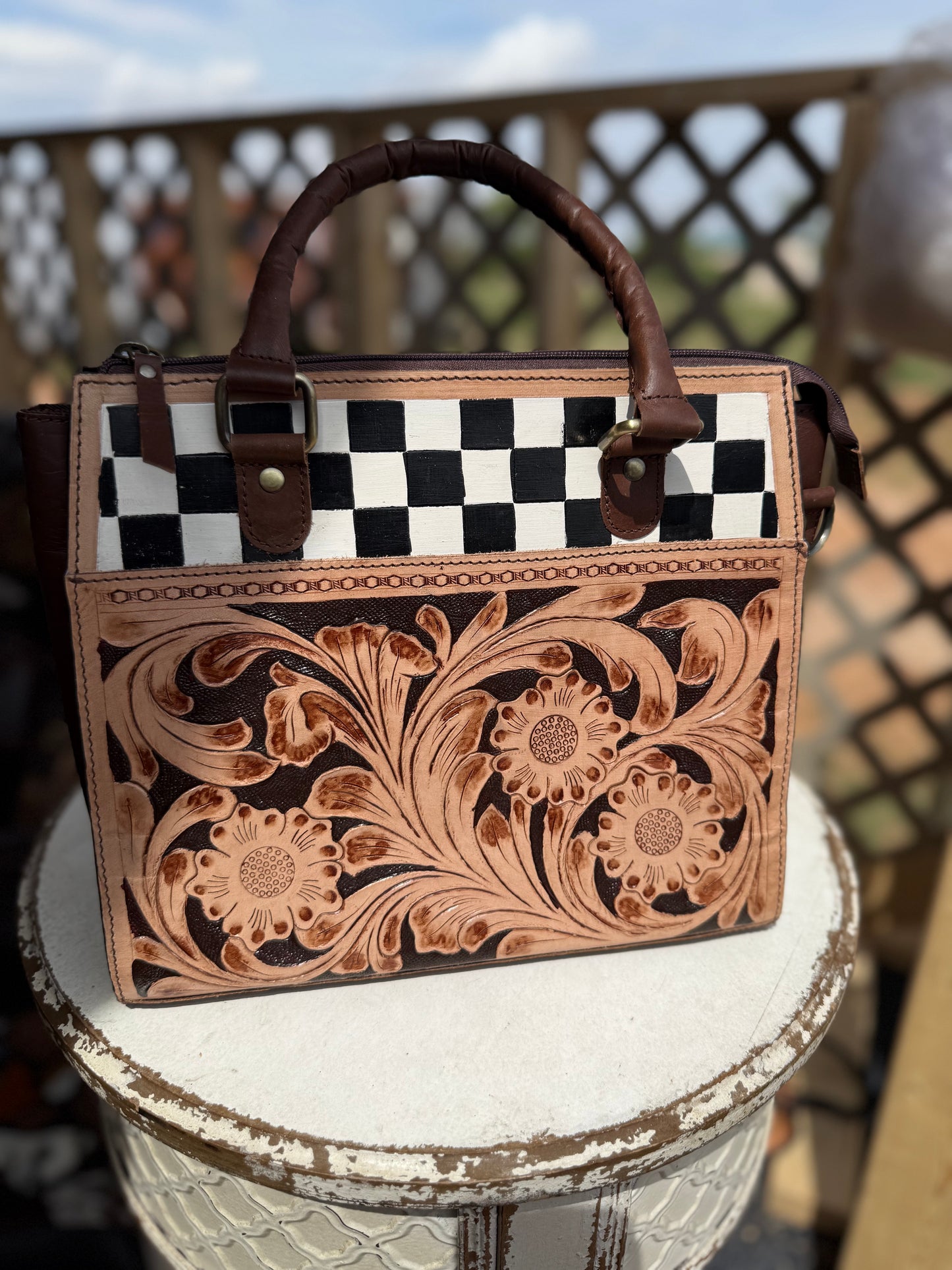 Saddle & Squares Purse