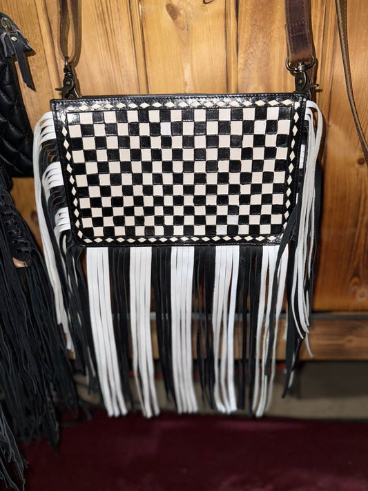 The Checkered Fringe Crossbody