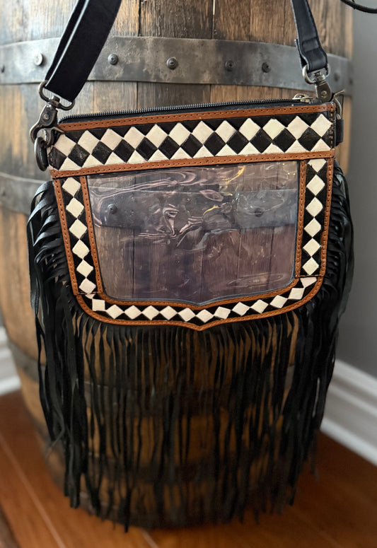 Midnight Harlequin Clear Crossbody