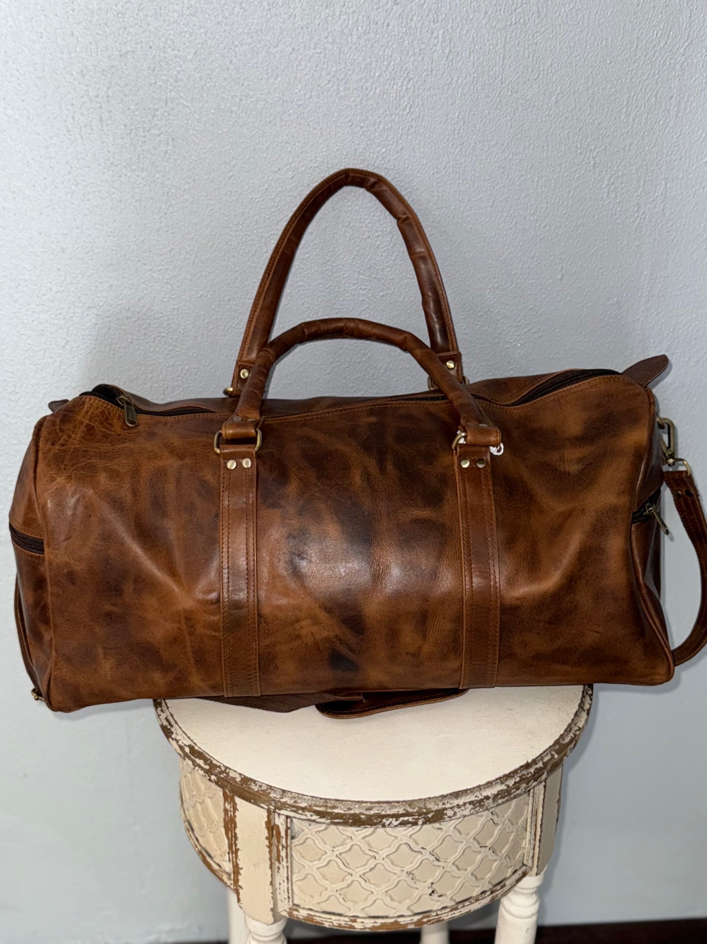 Full Leather Weekender