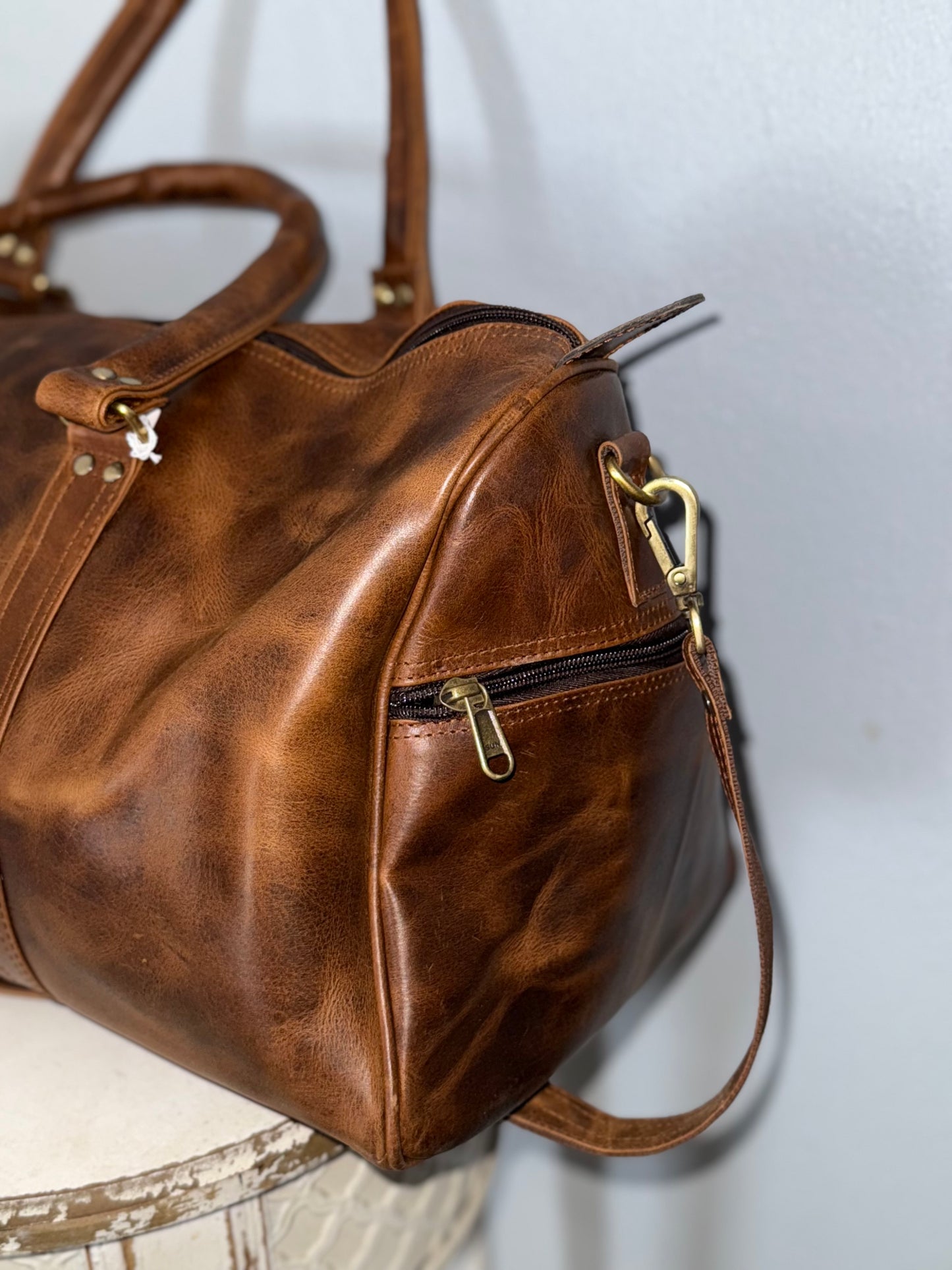 Full Leather Weekender