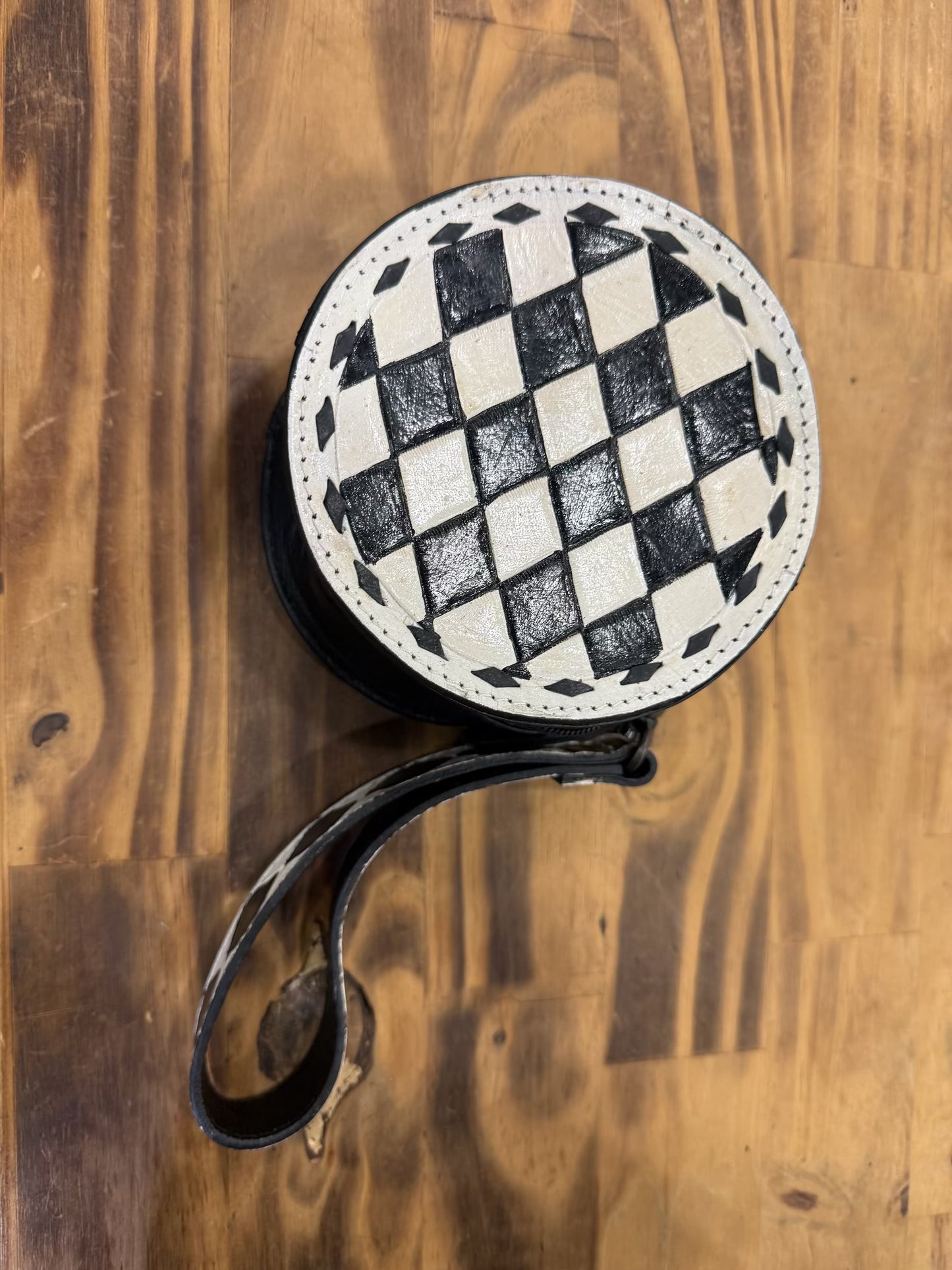 Checkered Pouch Wristlet