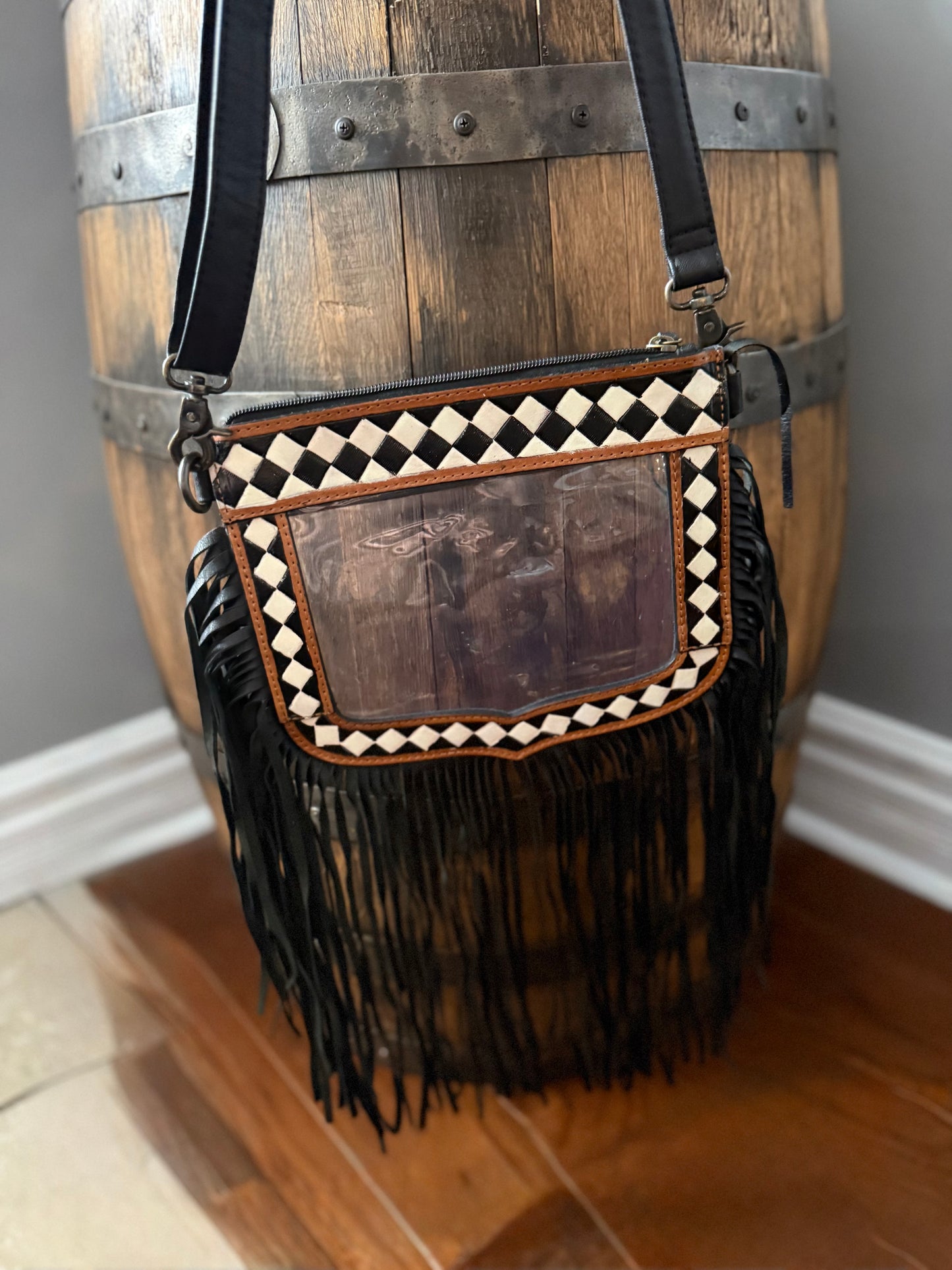 Midnight Harlequin Clear Crossbody