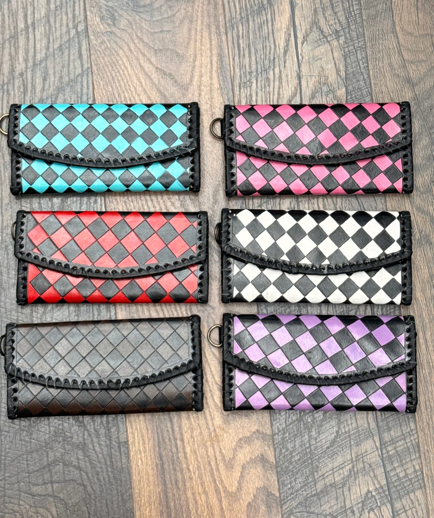 Checkered Wristlet Wallets