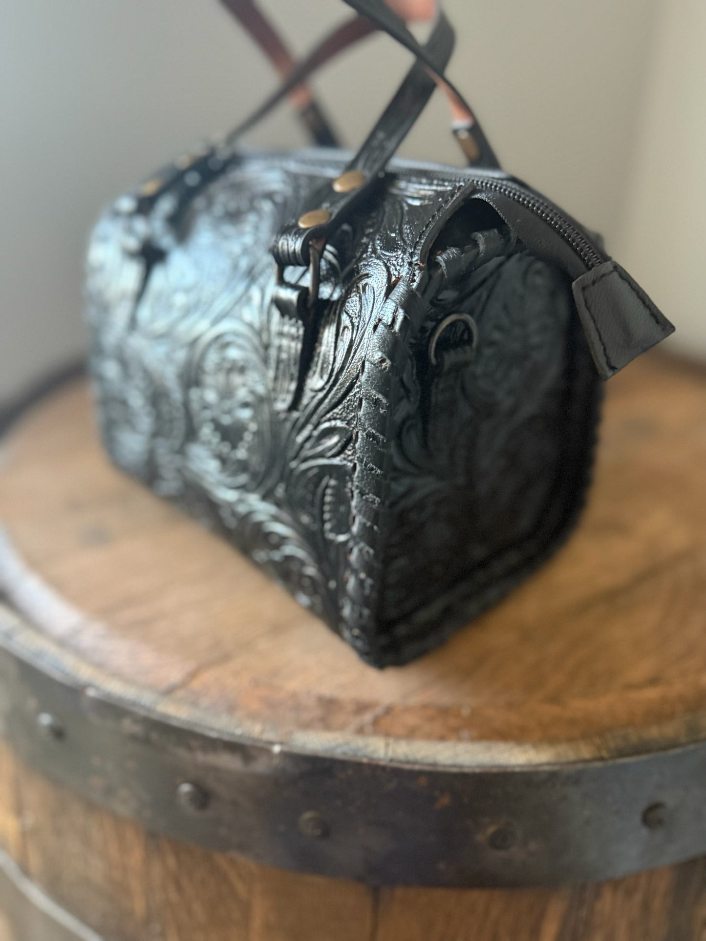 Mini Tooled Leather Speedy (Black)