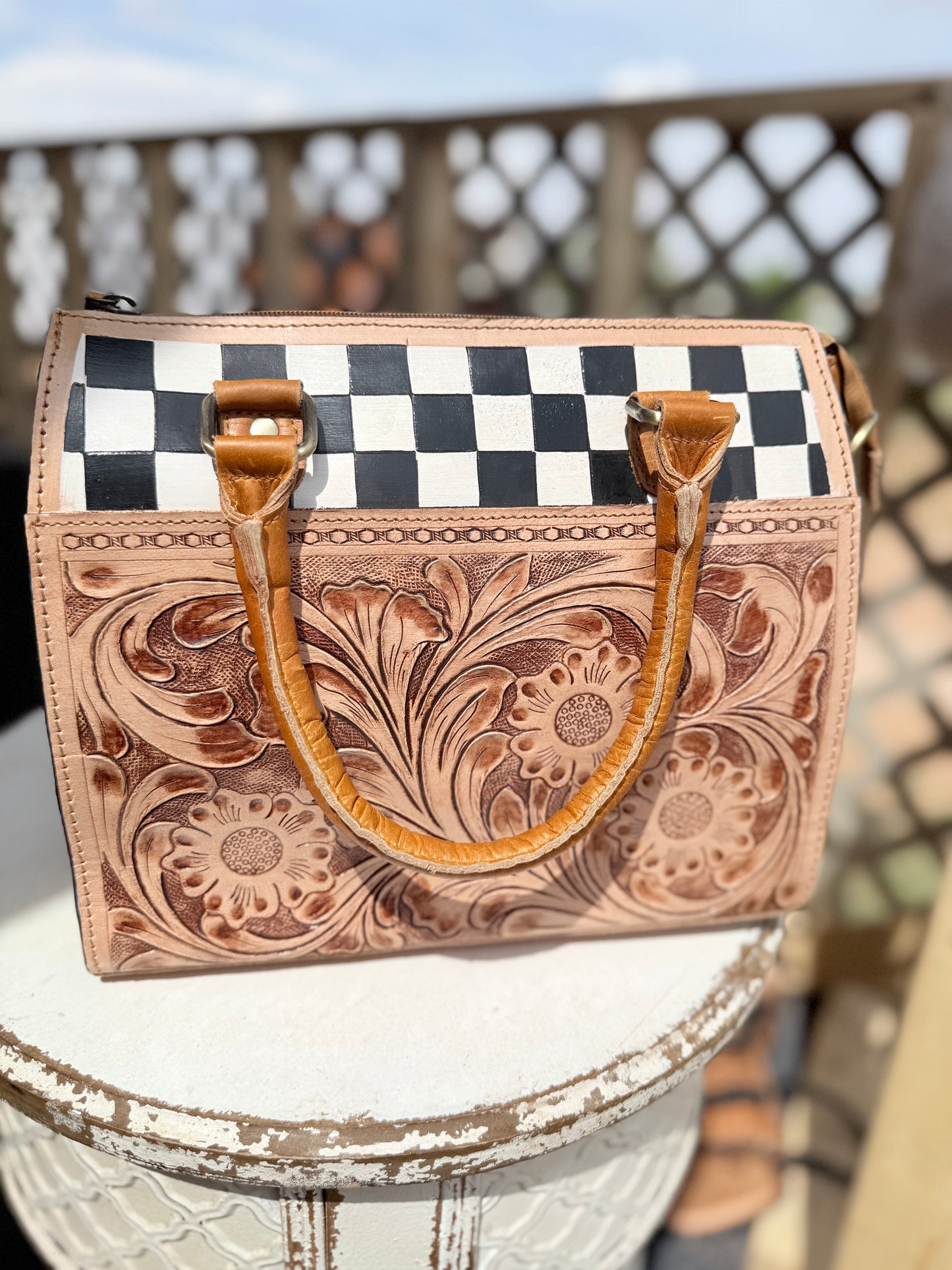 Saddle & Squares Purse