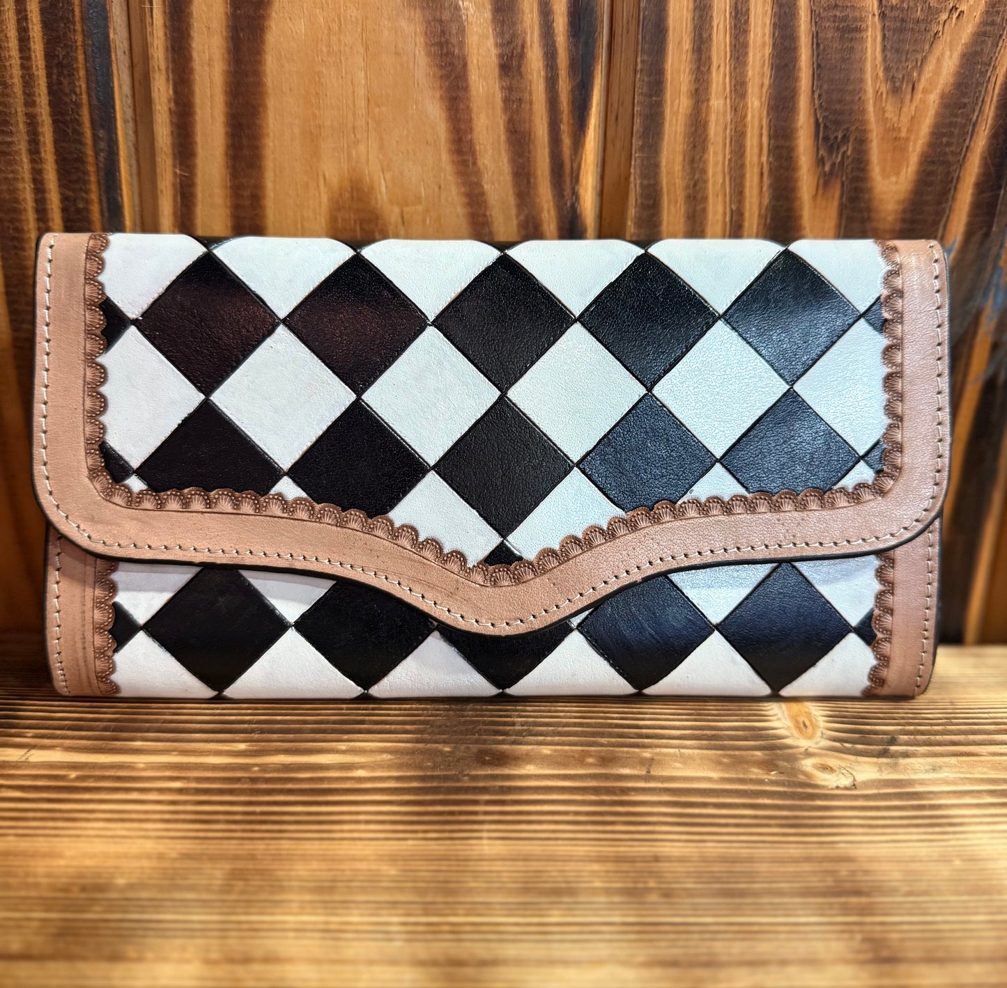 Chic Checkered Wallet