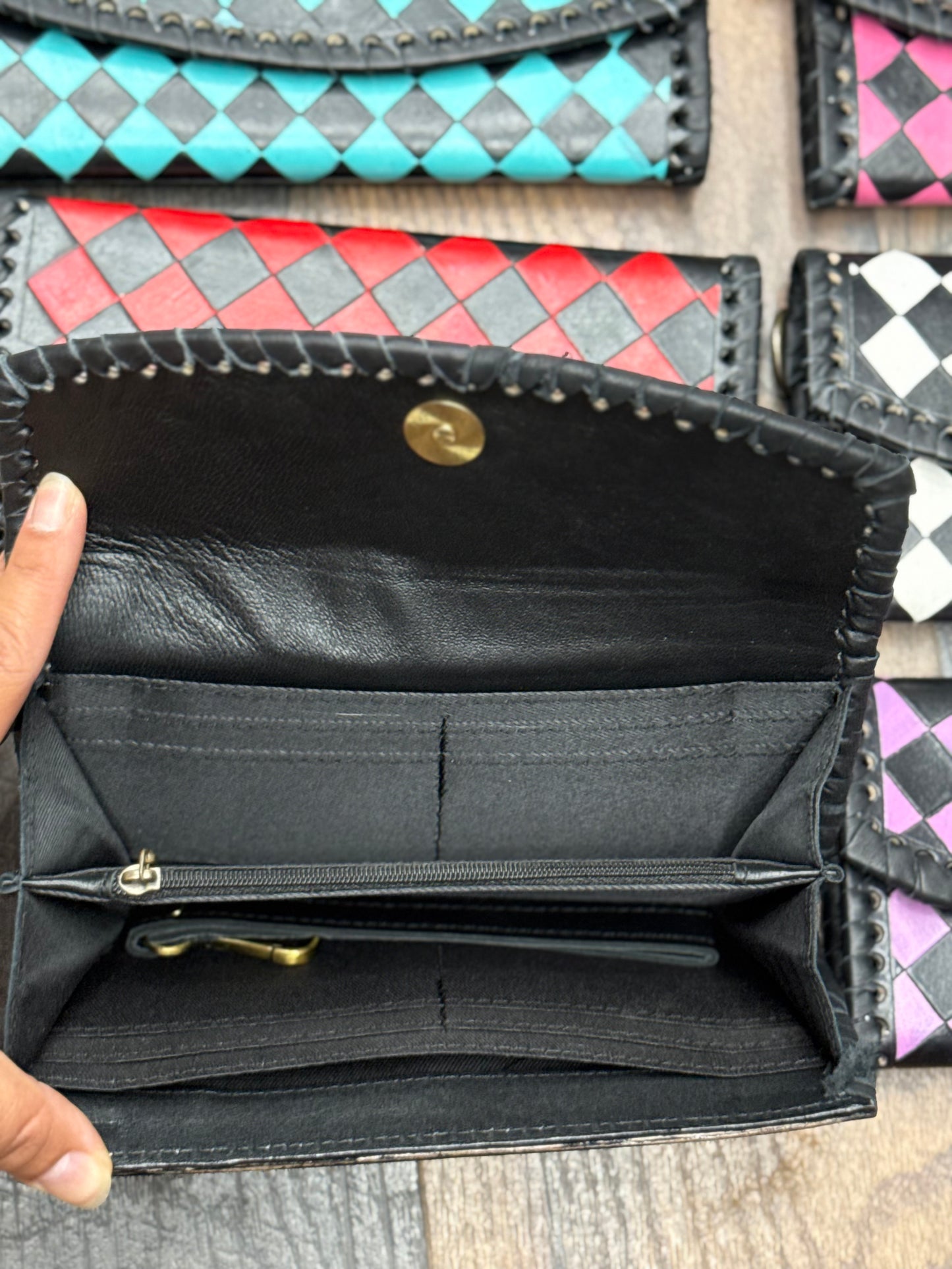 Checkered Wristlet Wallets