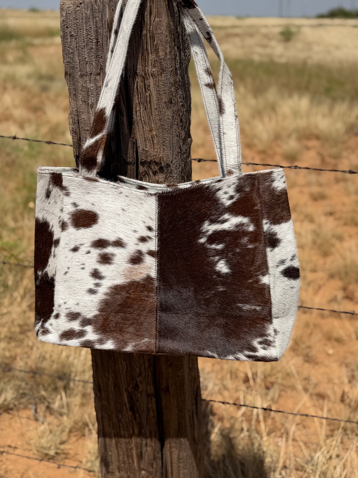 Catch All Cowhide Tote
