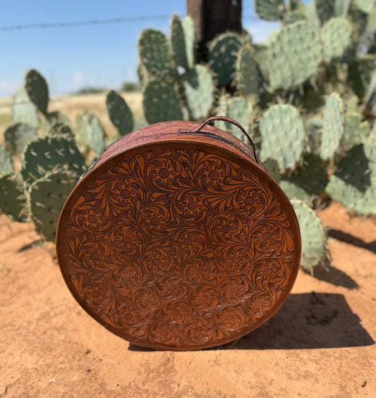 Twisted Tooled Hat Can