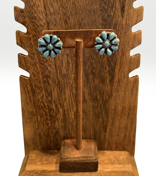 Turquoise Cluster Post Earrings