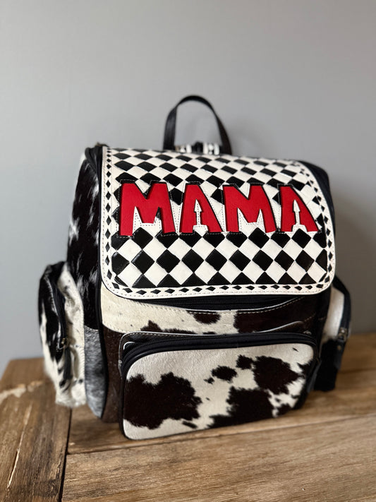 Mama Harlequin Backpack/ Red