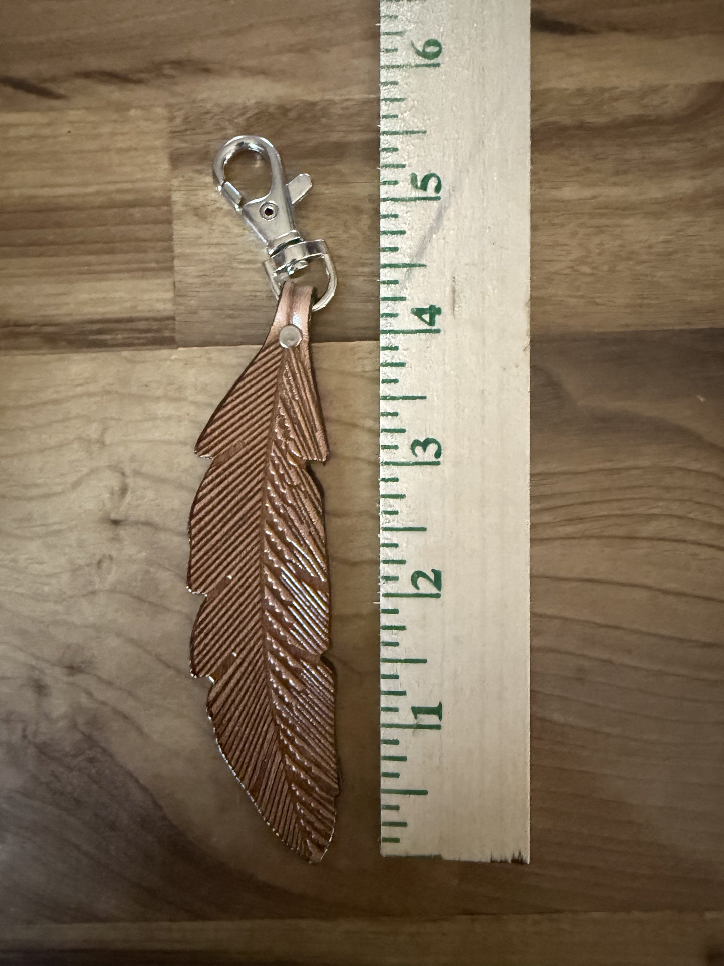 Leather Feather Purse Charm