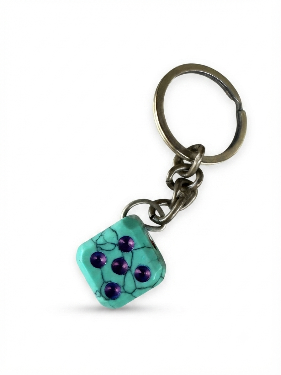 Large dice purse charm or key chain