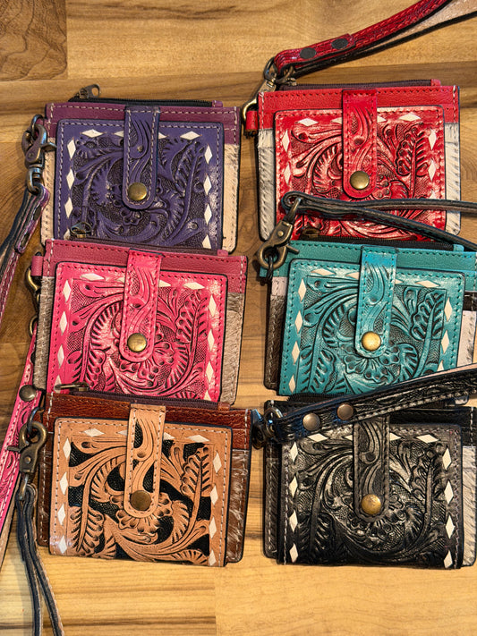 Tooled Card Holder Wristlet