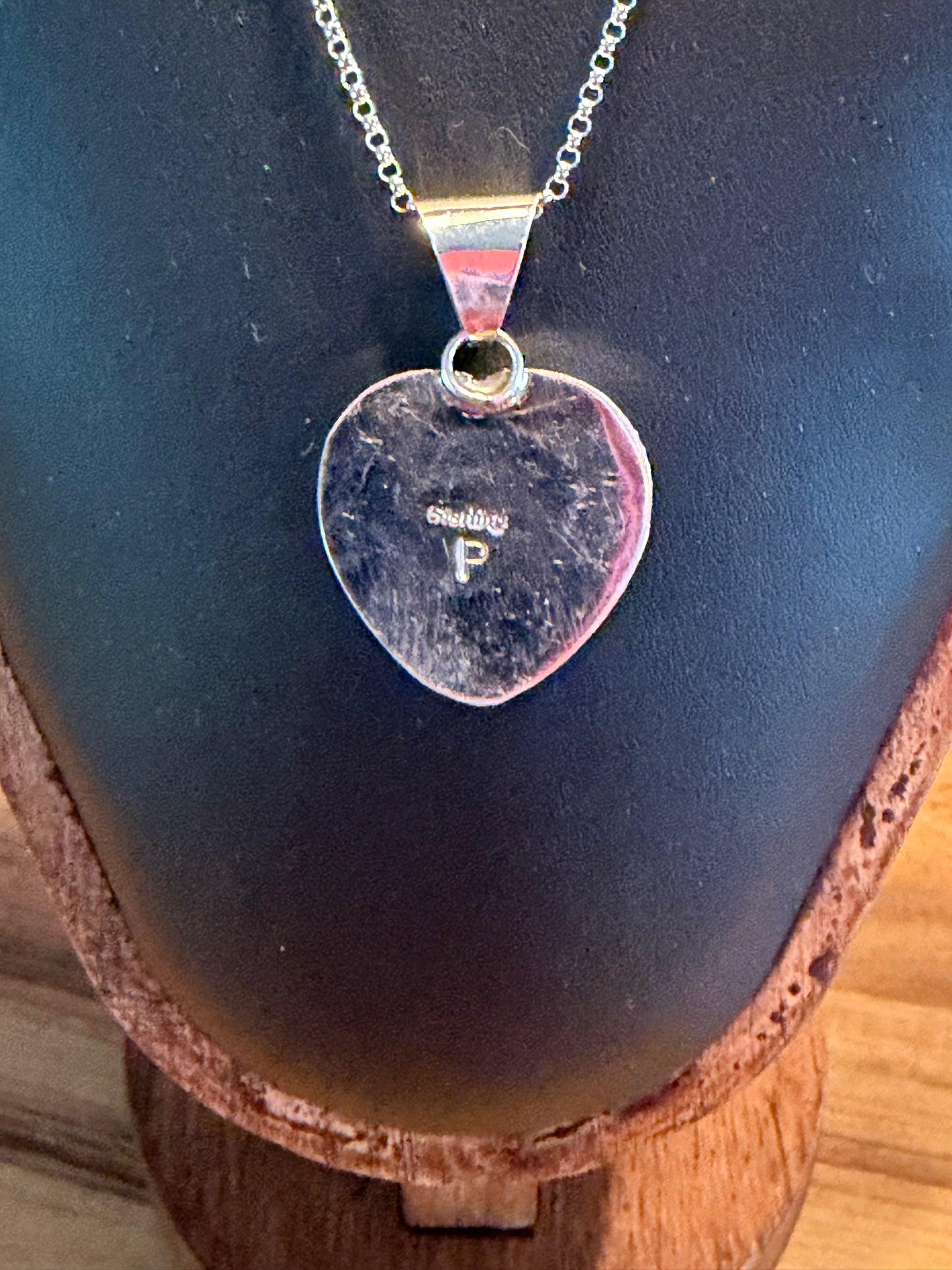 Pink Conch Heart Necklace 16” Chain